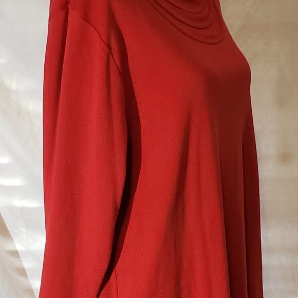 EUC - Rafaella Red Sweater 3/4 sleeve 100% Cotton - Picture 2 of 7